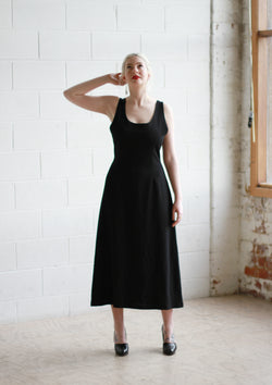 Vintage Black Tank Maxi Dress / Made in ...